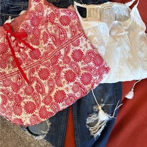 Summer 3 pc set, Avenue tank, Lucky Brand white tank, holster torn jeans